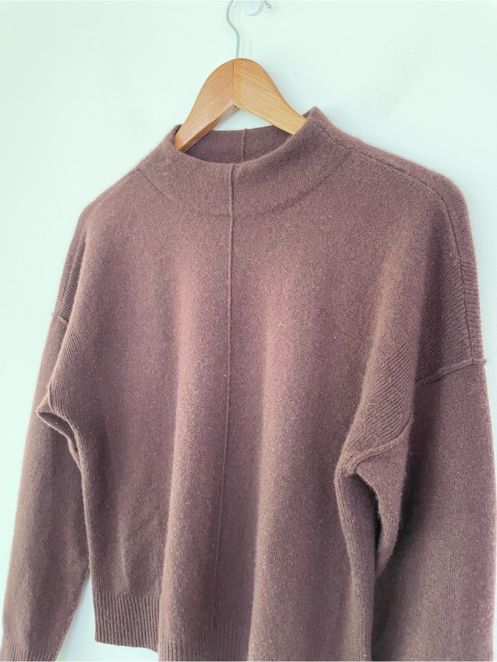 100% Cashmere Design History Front Seamed Oversized Crew Neck Sweater S Small - Picture 2 of 10